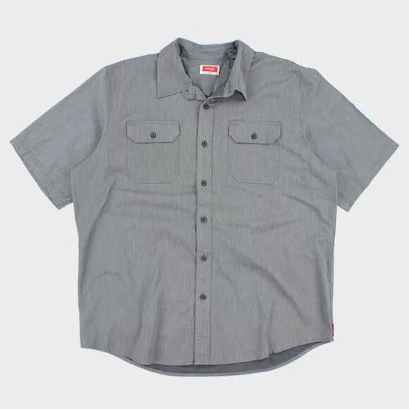 Grey Wrangler cotton button-up shirt size XL - Perfect condition - Picture 8 of 8